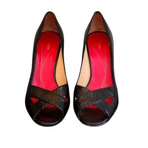 Kate Spade Black Gwennie Peep Toe Heels